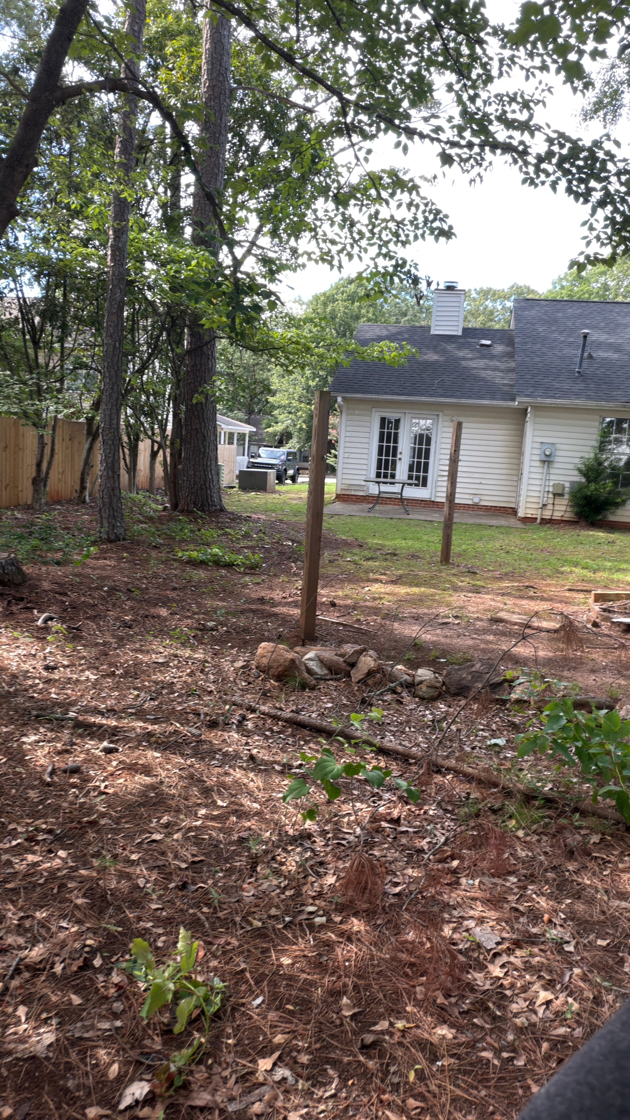 Duplex private backyard