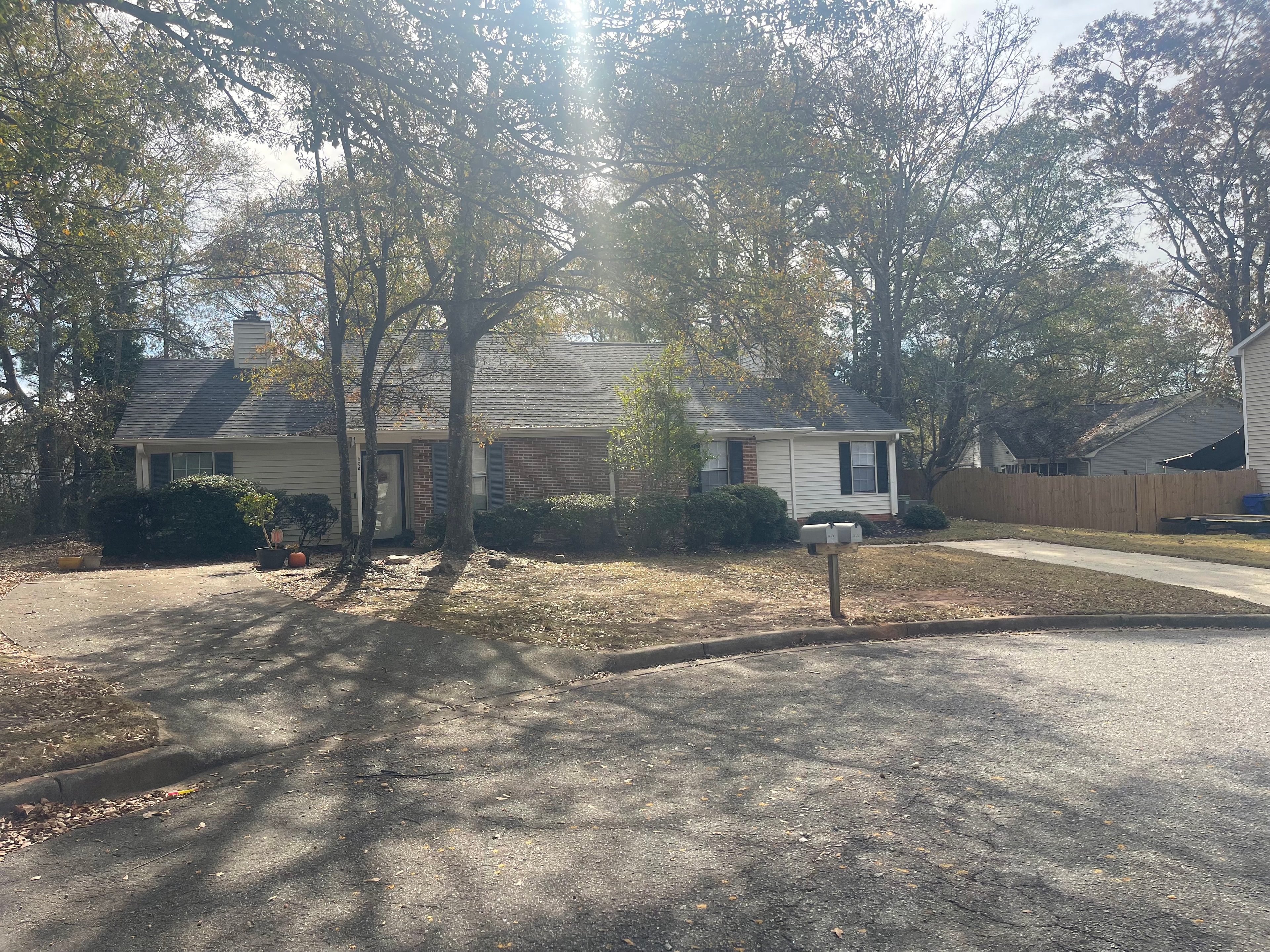 Duplex exterior fall daytime view