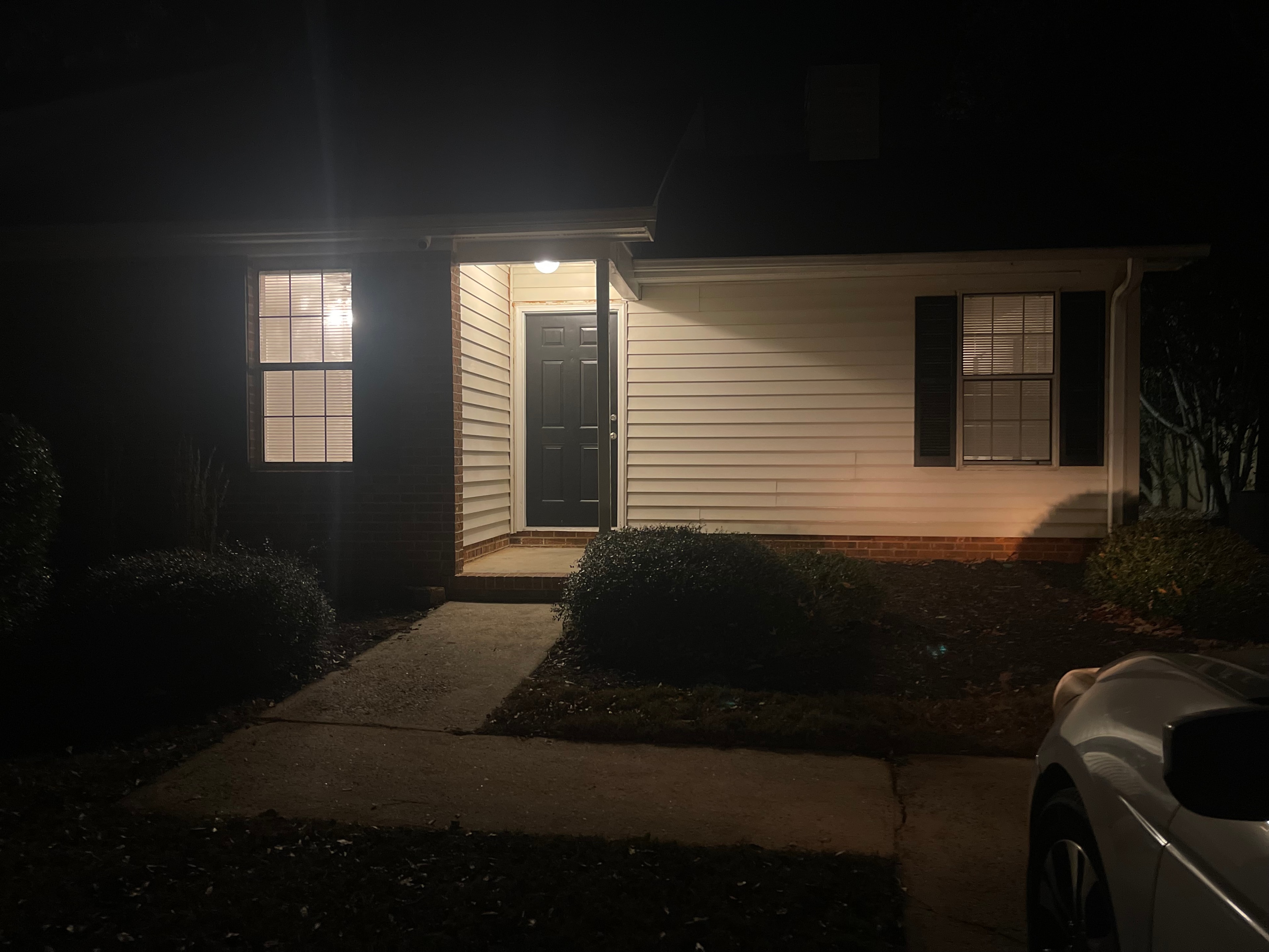 Duplex unit entry at night