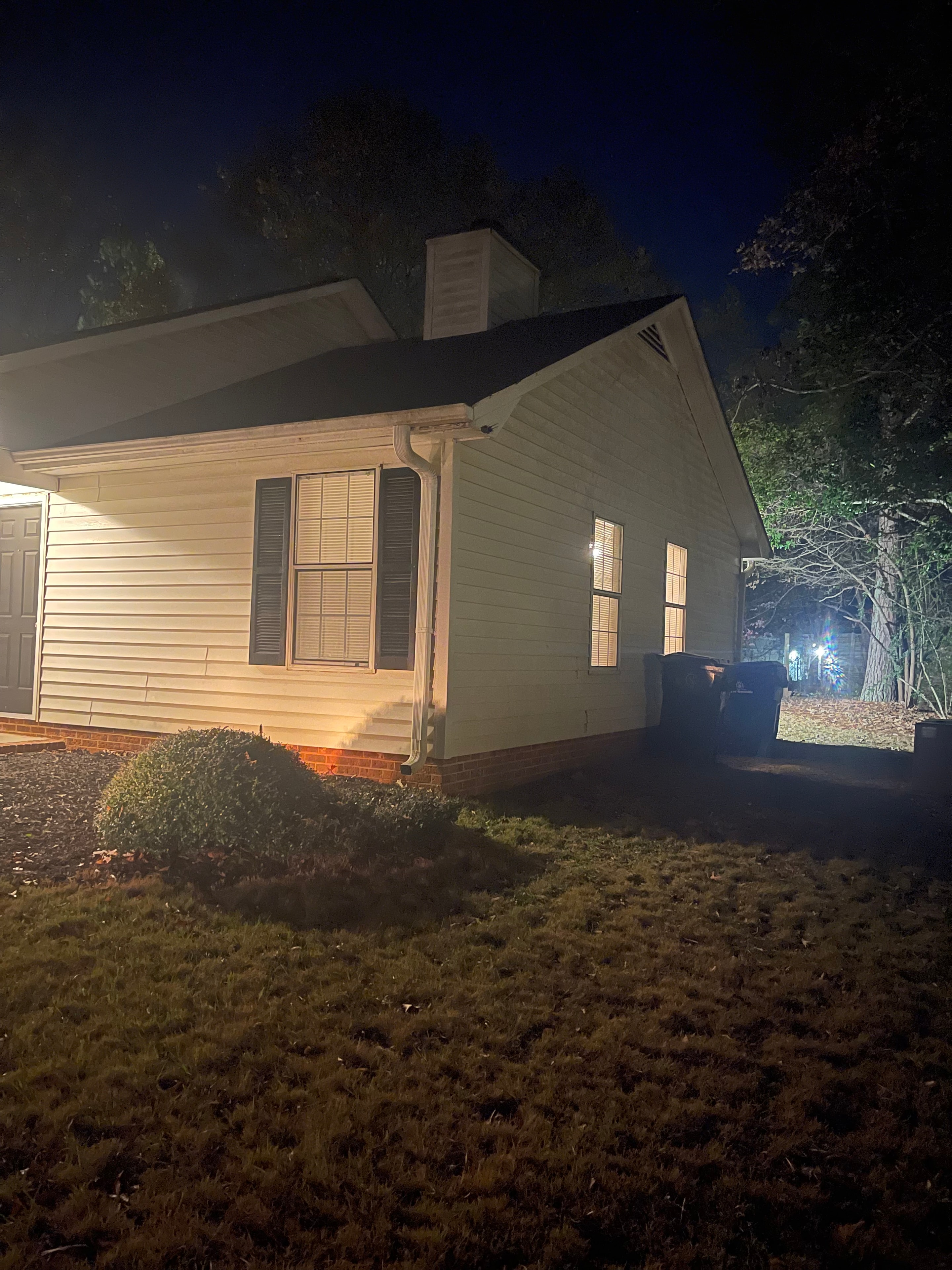 Duplex side view at night